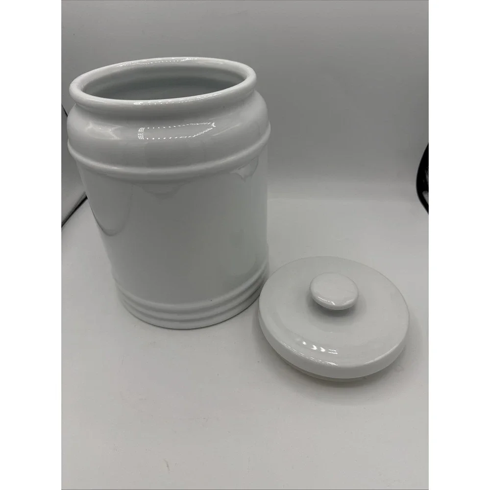 Fitz & Floyd Everyday White Bistro Cookie Canister Large 10